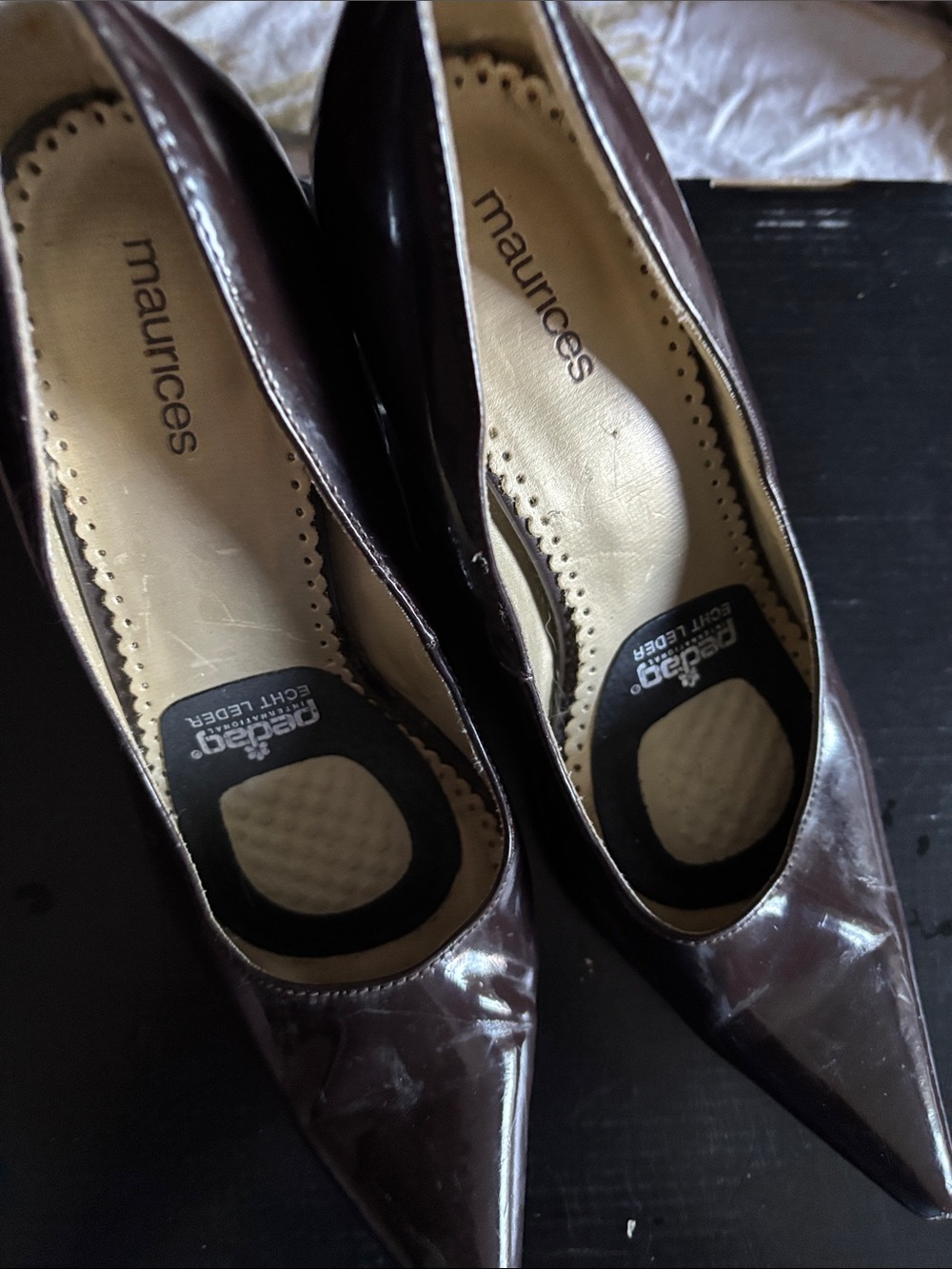 Maurices Women's Pointed Toe Pumps in Dark Brown Patent